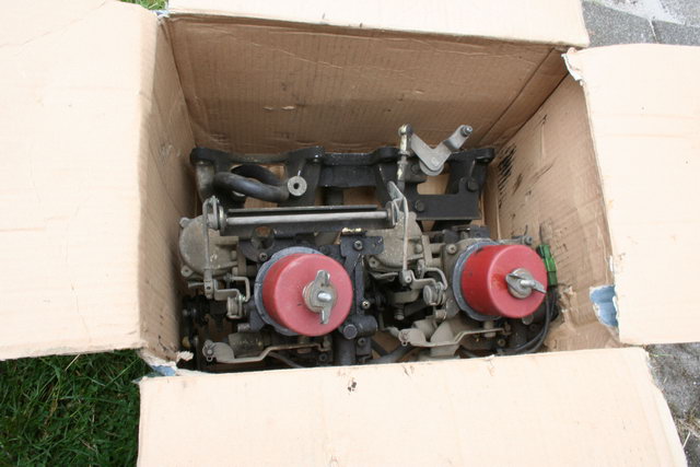 2T-B double carburetor set from a 1983 Toyota Celica