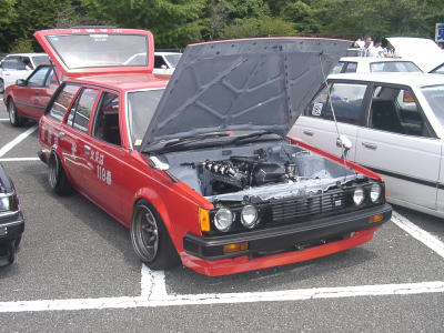 Carina SA60 firevan on second national Toyota Carina A60 & Corona T140 meeting on mount Fuji