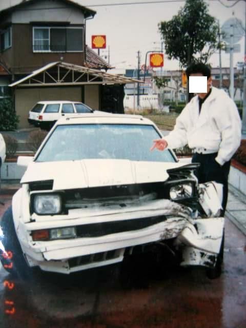 Crashed Celica XX in 1987