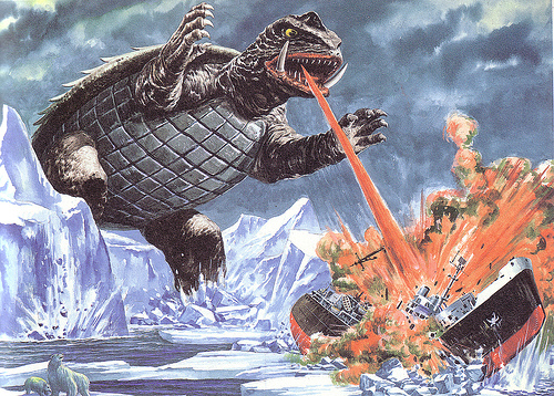 Giant sea turtle on North Pole