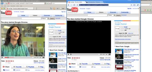 Youtube fails on Google Chrome