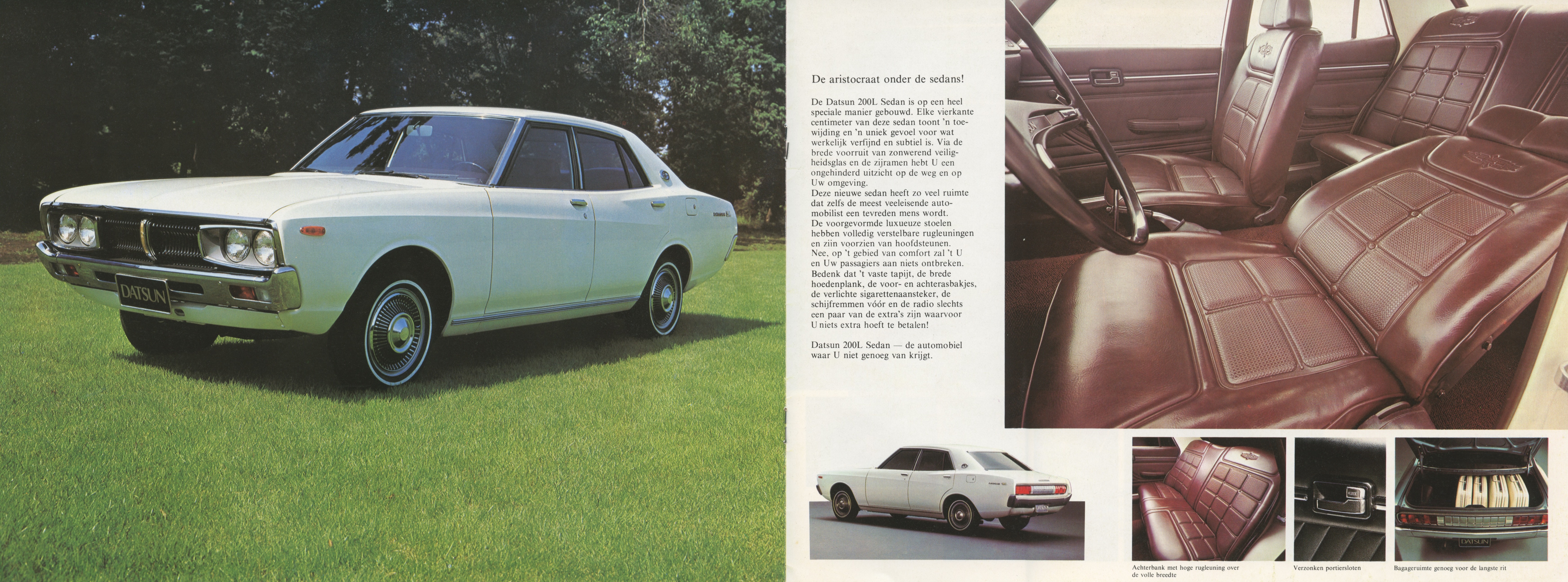 Datsun 200L hardtop en sedan - Dutch brochure - page 4 and 5