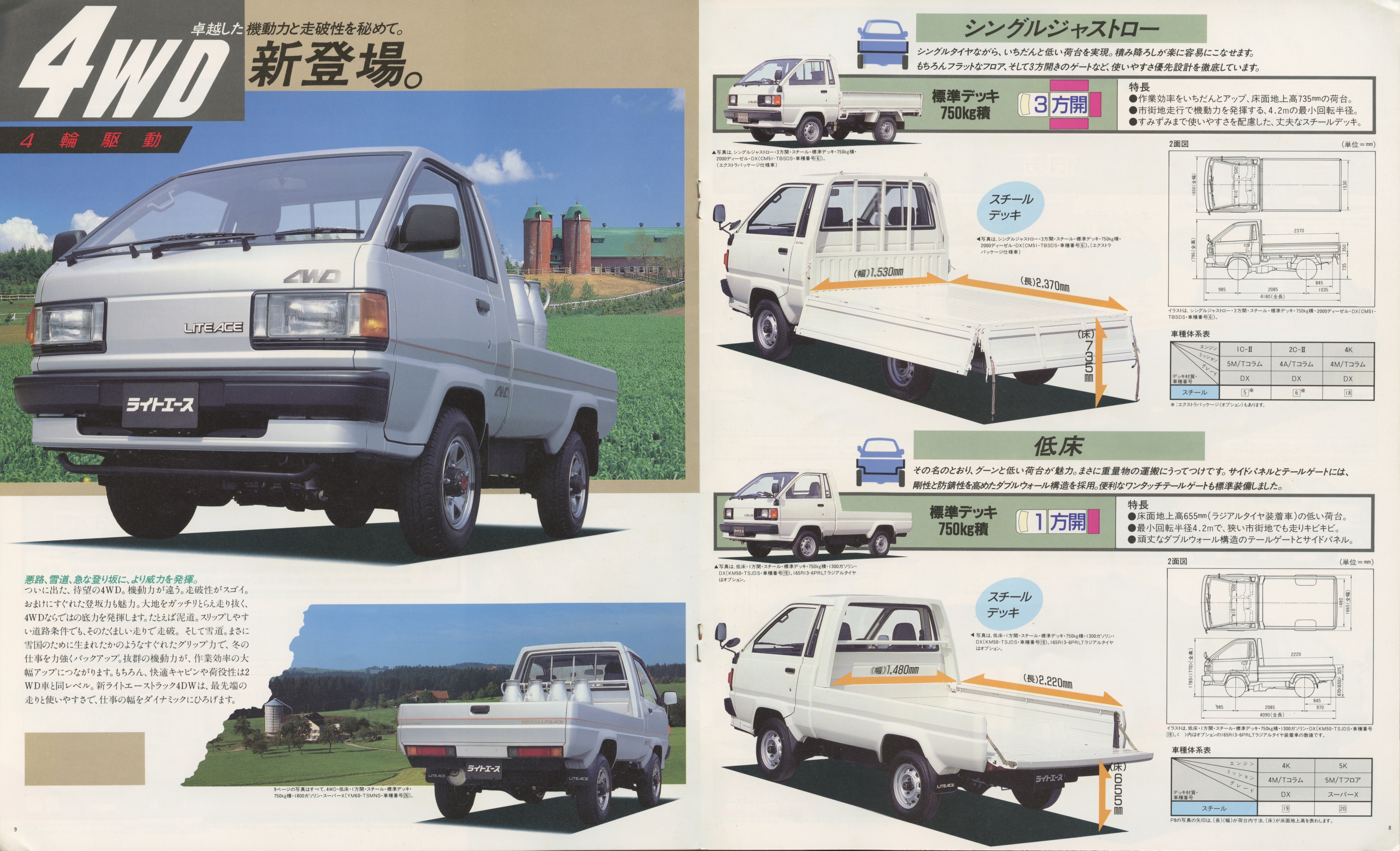Japanese Toyota Liteace Truck Brochure from 1986
