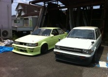 Toyota Corolla KE70 wagon with AE86 bumper+lip