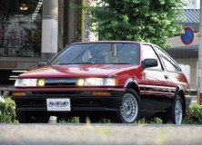 1987 red panda Toyota Corolla Levin AE86