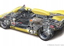 Cutaway drawing Makoto Ouchi Nissan R382