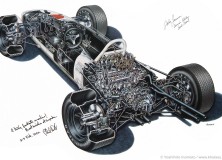 Honda-ra272 Cutaway Drawing Yoshihiro Inomoto painted