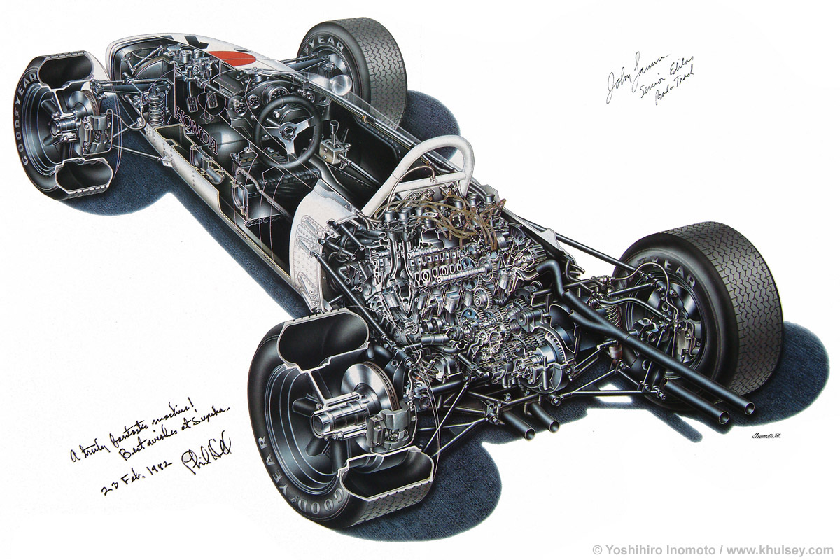 Honda-ra272 Cutaway Drawing Yoshihiro Inomoto painted