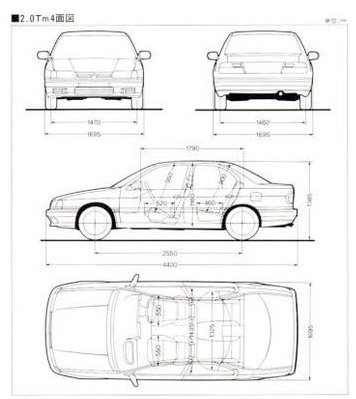 Nissan Primera P10 JDM-spec blueprint