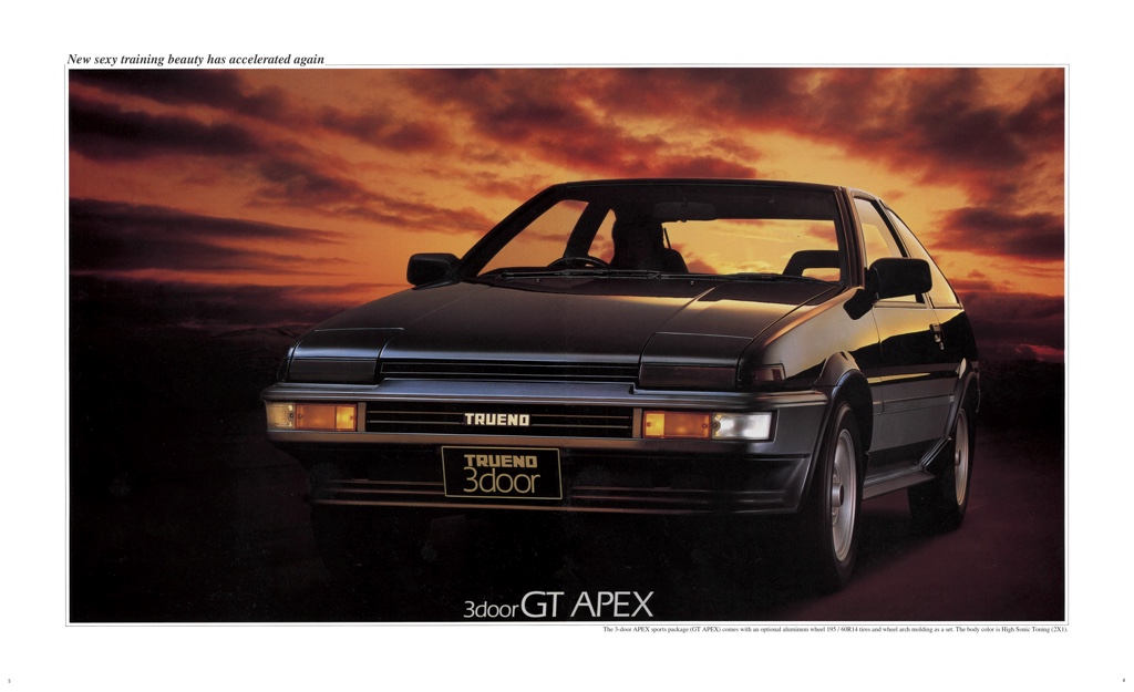 The facelifted / kouki Toyota Sprinter Trueno AE86 GT Apex