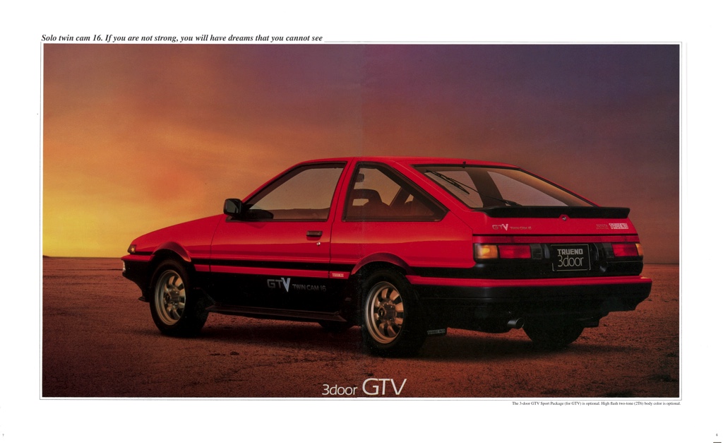 The facelifted / kouki Toyota Sprinter Trueno AE86 GT Apex