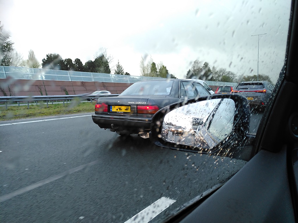 Toyota Carina AT171 in a traffic jam