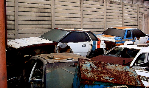 Trio of Nissan 240RS rally cars stuck in Zimbabwean junkyard