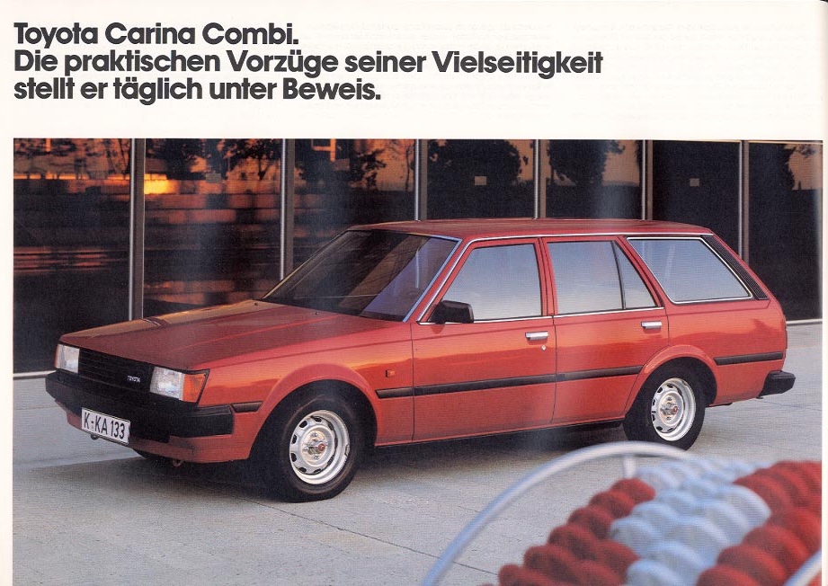 Toyota Carina DX station wagon TA60 in the German brochure