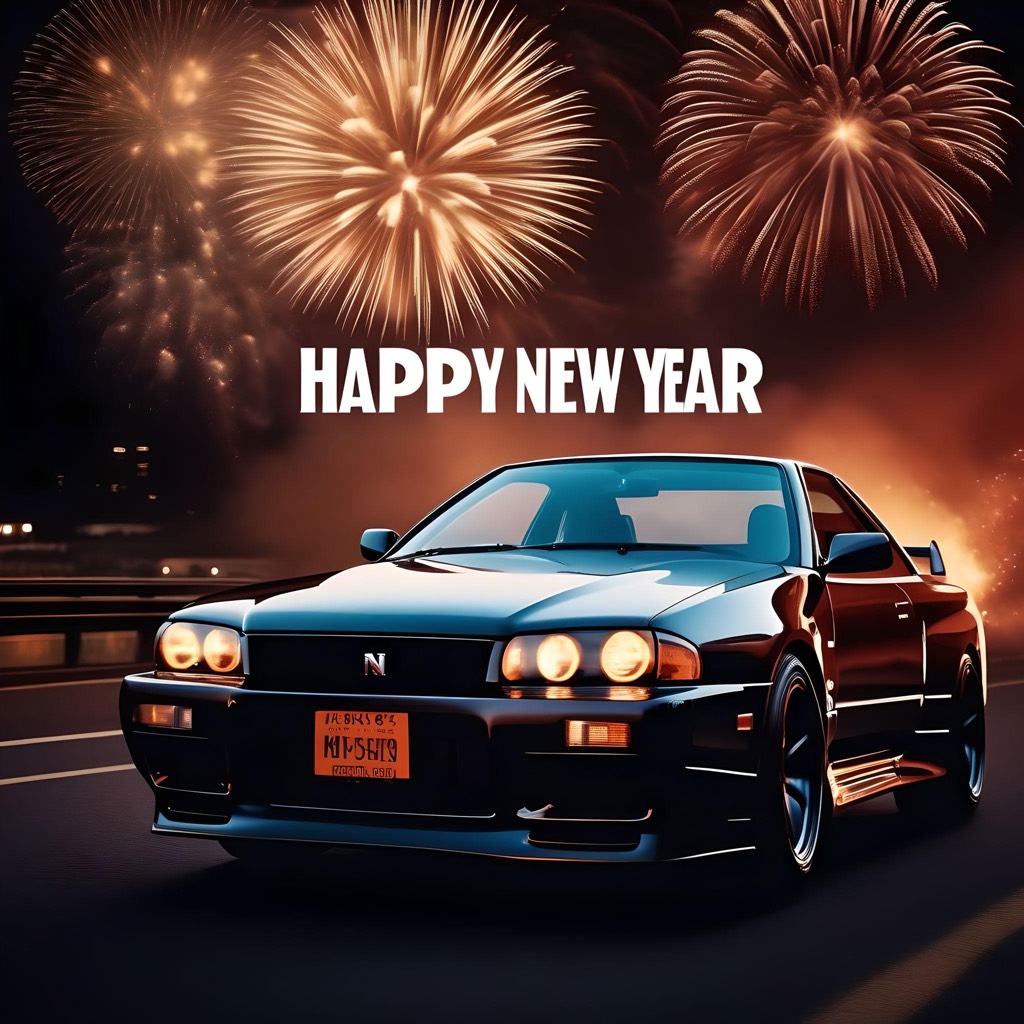 Happy New Year with AI-generated 1992 Skyline GT-R