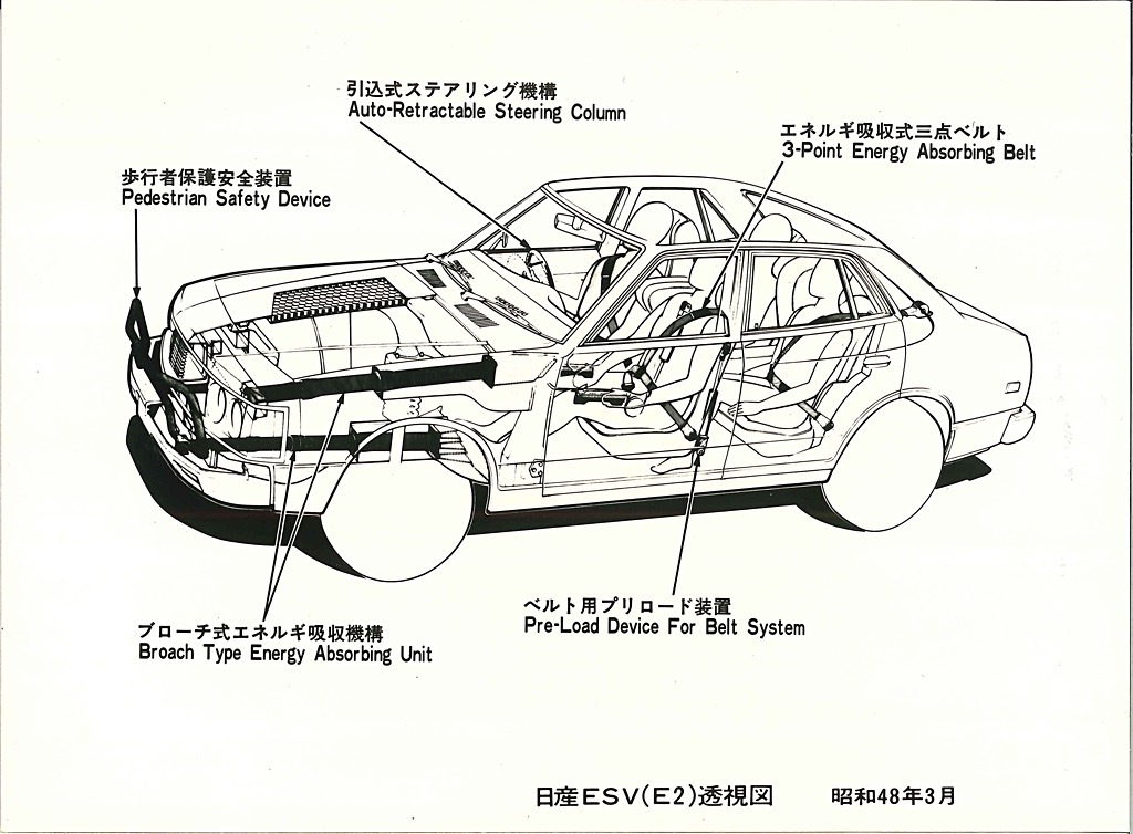 1973 Nissan ESV cutaway drawing