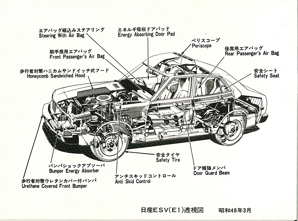 1973 Nissan ESV cutaway drawing