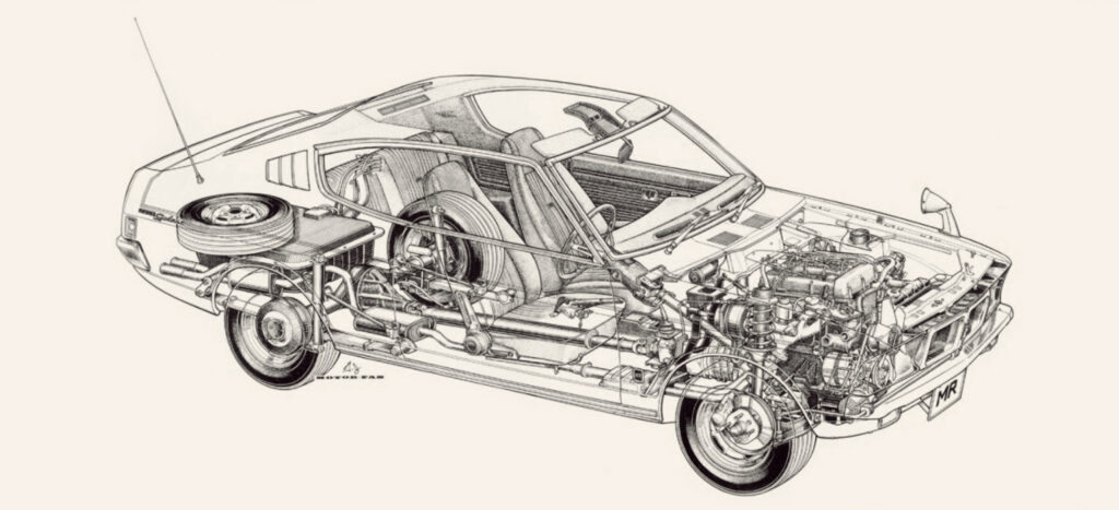 Mitsubishi Galant GTO MR cutaway drawing