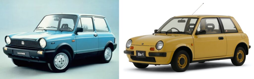 Autobianchi A112 (left) versus Nissan Be-1 (right)