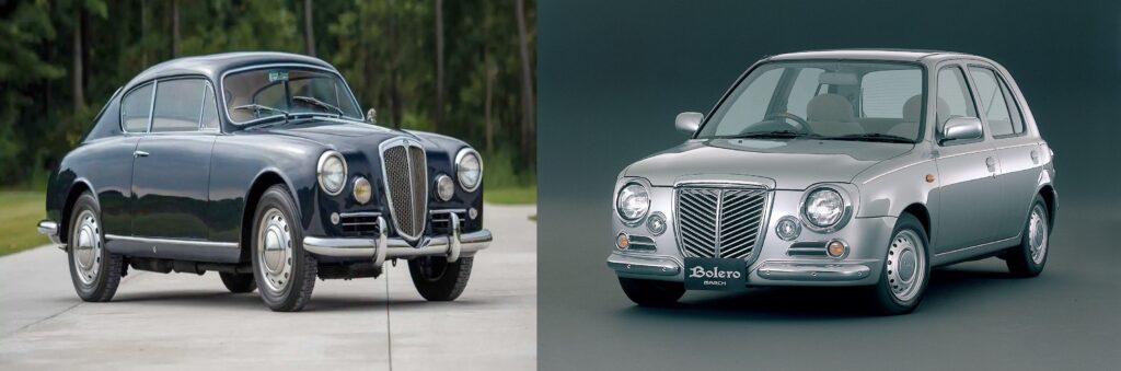 The Nissan March Bolero is a Lancia Aurelia coupé shrunk down lengthwise by 75%