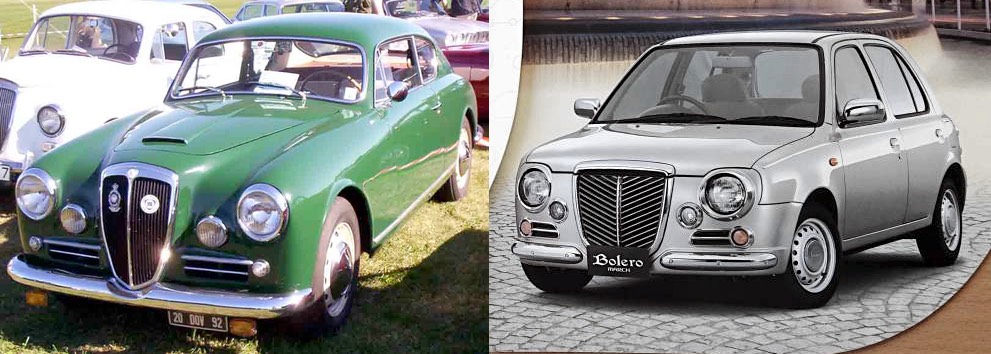 The Lancia Aurelia clearly inspired the Nissan March Bolero
