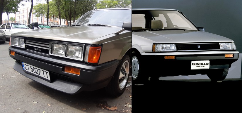 Front bumper has been swapped from a front-wheel-drive Corolla E80
