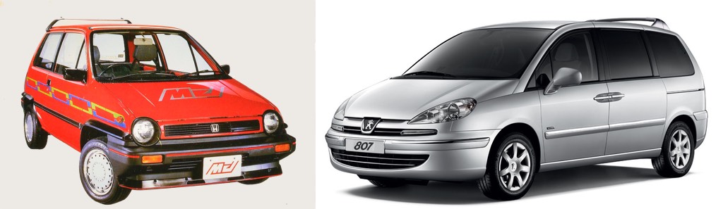 Motor Sports Meiju Honda City versus Peugeot 807 with roof rack wing