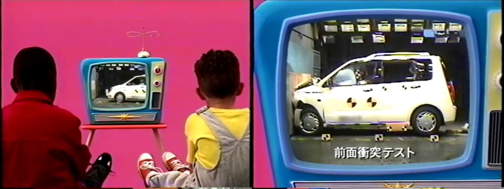 Shocking crash-tests are, according to Mitsubishi, suitable as Kids TV! Parents: show your kids some shocking content and they'll sleep well!
