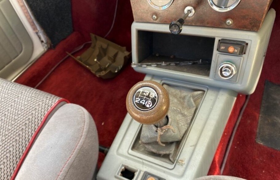 A Toyota five speed gearbox and some late-1970s/early-1980s plastic trim